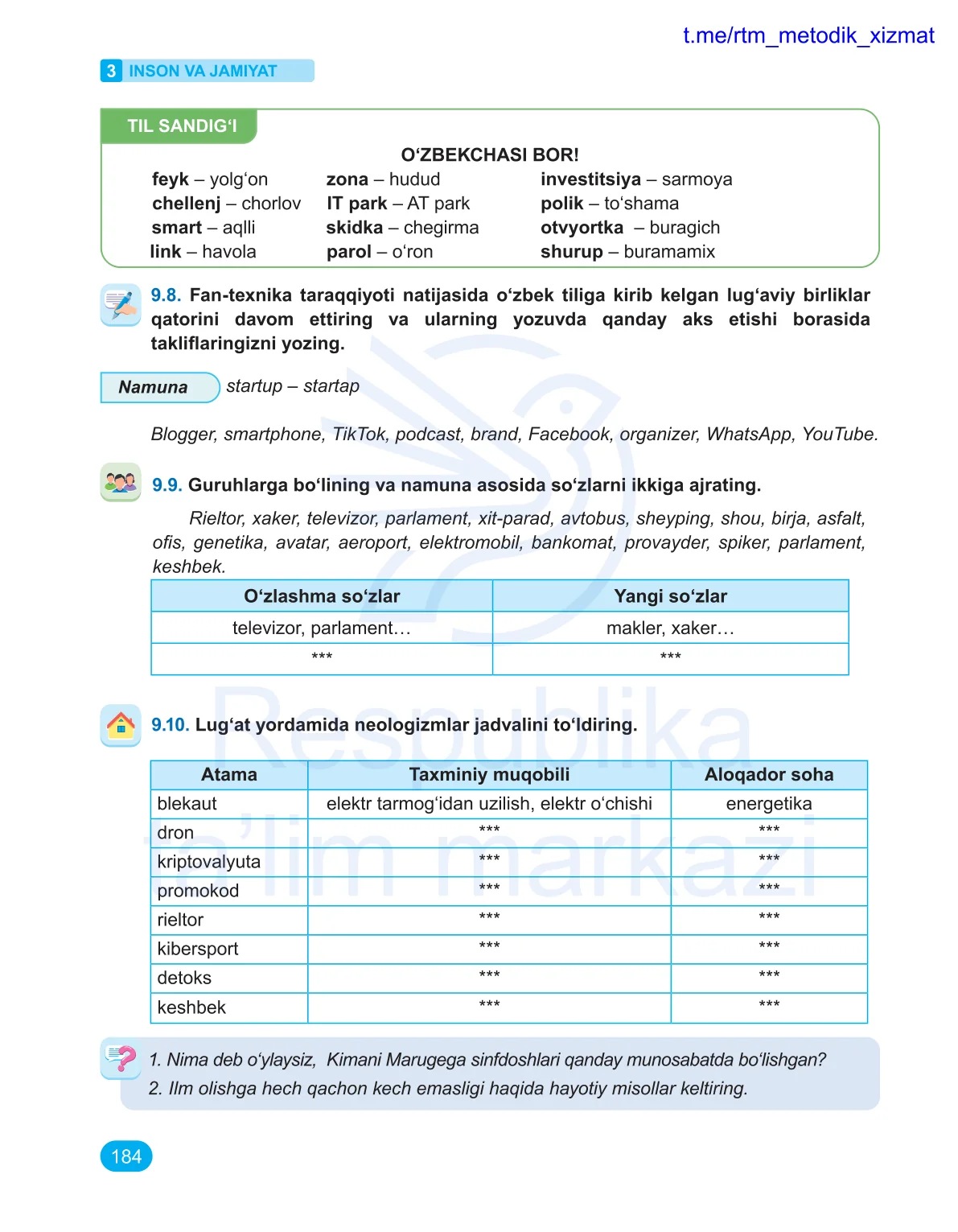 Inson va jamiyat (3-dars)