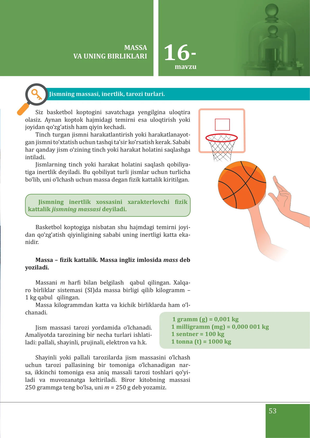 Massa va uning birliklari