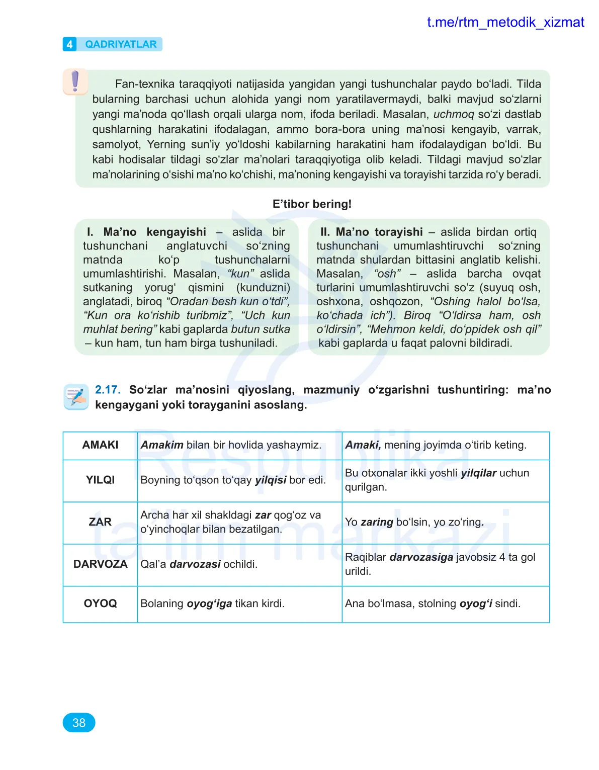 Qadriyatlar (4-dars)